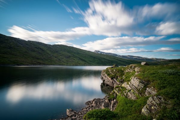 Camping at Nedre Navarvatnet