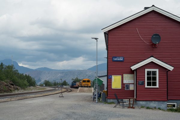 Lønsdal train station, the endpoint of our hike