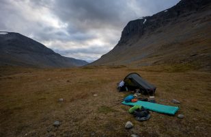 My campsite in Álggavágge