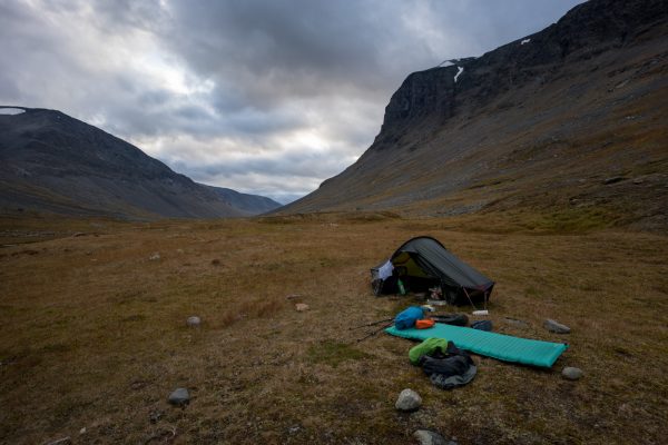 My campsite in Álggavágge