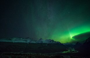 Northern lights and stars