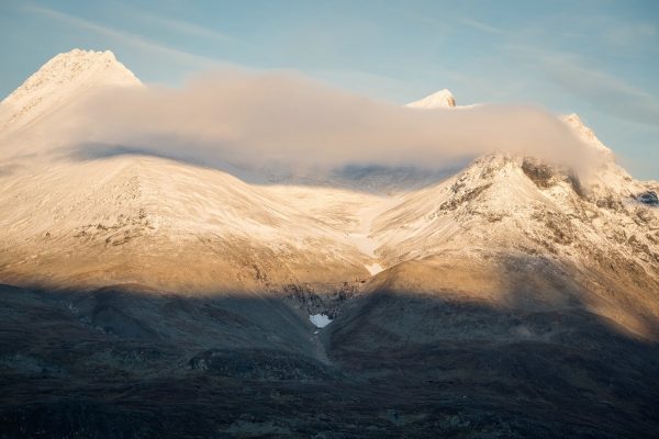 Snowy mountain peaks