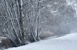 Heavy snowfall at Seeve river